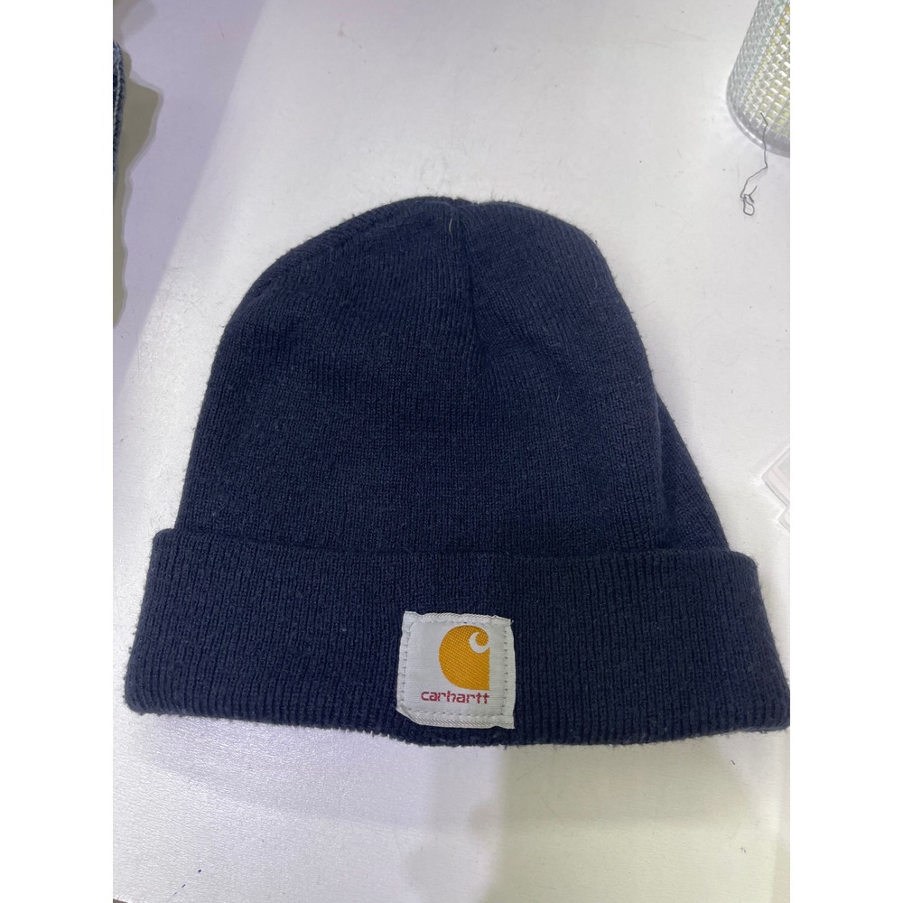 Carhartt A18 NVY Acrylic Watch Hat Beanie Navy Blue One Size Made in USA Logo